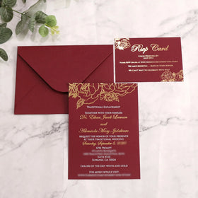 DIY Premium Elegant 5X7 Inches Paper Invitations Floral RSVP Card Luxury Wedding Invitation Cards With Envelopes