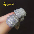 Luxury Design Drop Shipping Fine Jewelry Ring Custom 925 Sterling Silver Hip Hop Moissanite Rings for Men