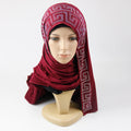 Latest Fashion Women Hijab Jersey Plain Glitter Muslim Long Scarf Hijab With Rhinestones