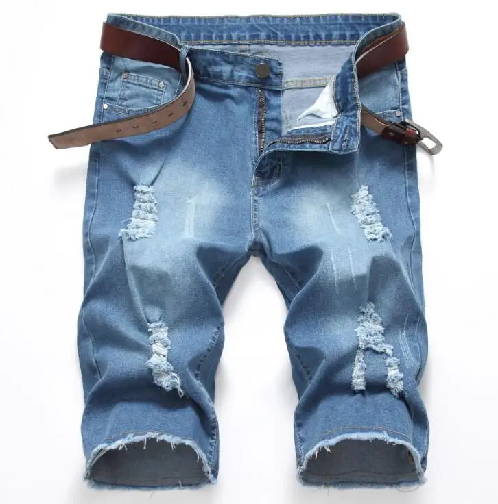 Hip Hop Ripped Jeans Summer Sports Pants Washed Casual Shorts Men's Denim Shorts Wholesale Price