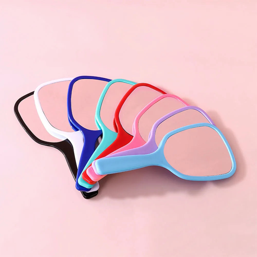 Suppliers Custom Cheap European Style Mini Irregular Handheld Cosmetic Mirror Hand Held Pink Makeup Mirrors With Handle