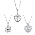 925 Sterling Silver Dainty Heart Star Necklace- White Gold Plated Handmade Heart Love Necklace for Women Necklace Jewelry