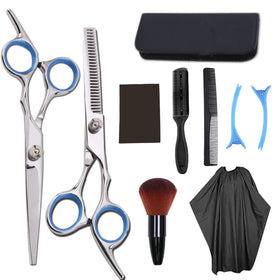 Hot 10pcs Set Pro Hairdressing Scissors Kit DIY Hair Cutting Scissors Hairbrush & Grooming Comb Barber Styling Tool