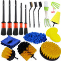 17PCS Car Dust and Dirt Cleaning Tool Kit Cleaner Auto Detailing Brush Set Car Washer Cleaning Kit for Automotive Washing