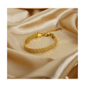 Pulseira Gold Plated Vintage Mesh Wide Bracelet Correa De Reloj Pulsera Personality Paperclip Stainless Steel Bracelet