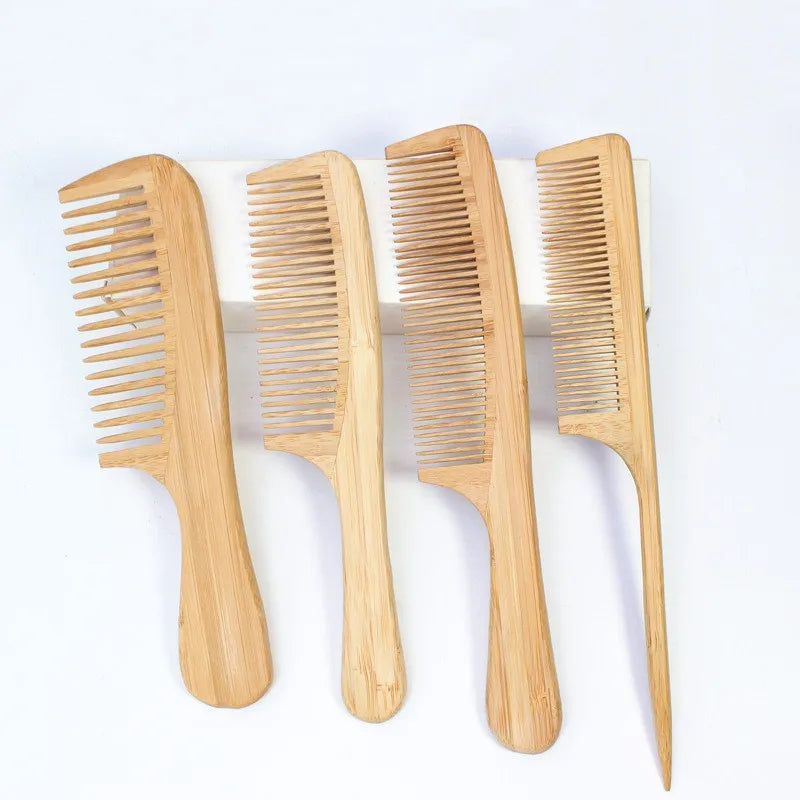 Wholesale Eco-Friendly Biodegradable Bamboo Hotel Brush Wide Custom logo Comb Household Cleaning Craft