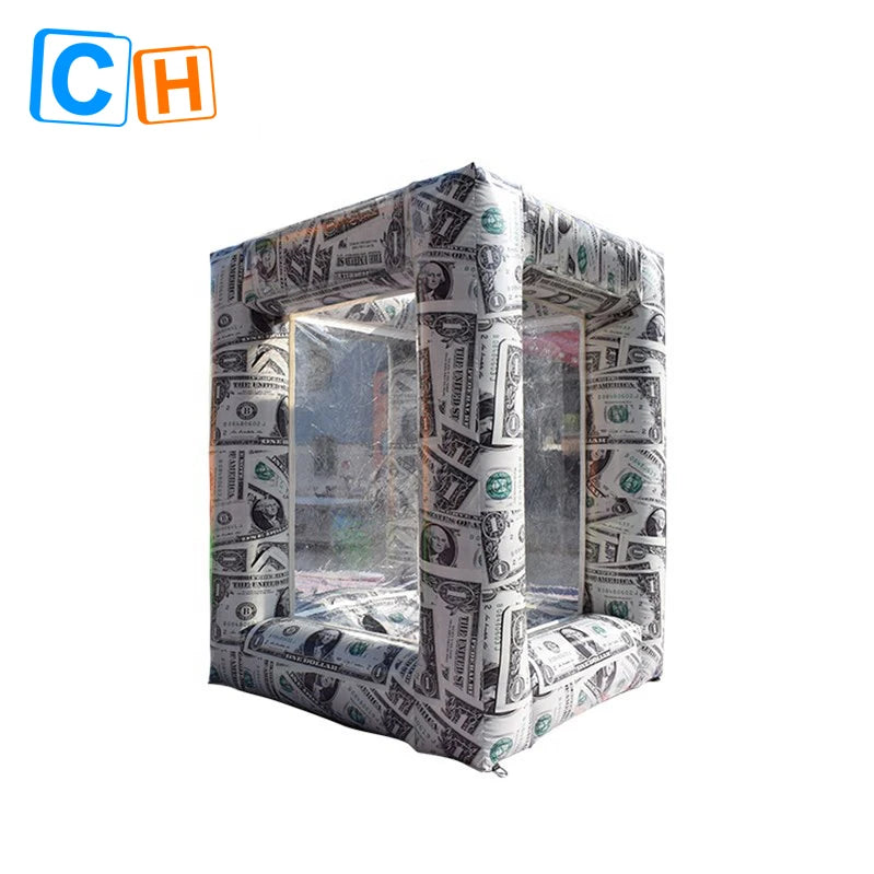 Most Popular Fun ATM Inflatable Cash Money Catching Bouncy Machine House Cube Booth