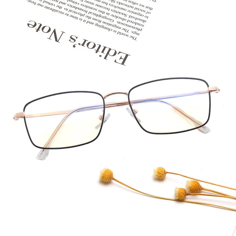 Eye Glasses Anti Blue Light Photo Gray Anti Reflet Vintage Metal Eyeglasses Frame