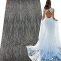 Elegant French Glitter Tulle Luxury Lace White Shining Rhinestone Sequin Mesh Fabric Lace Wedding Bridal Dress Net Lace Fabric