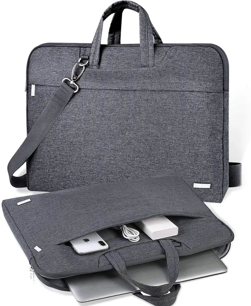 Durable 15.6-Inch Laptop Tablet Carrying Case Water-Repellent Polyester Fabric Business Casual School Bag for Students