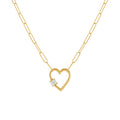 Nagosa Wholesale Heart Necklace 925 Sterling Silver 18k Gold Plated baguette Heart Toggle Oval Link Necklace