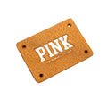 Custom Hand Made Engraves Leather logo Patches Tag Label  with Hole for Crochet Sewing Clothing Decors