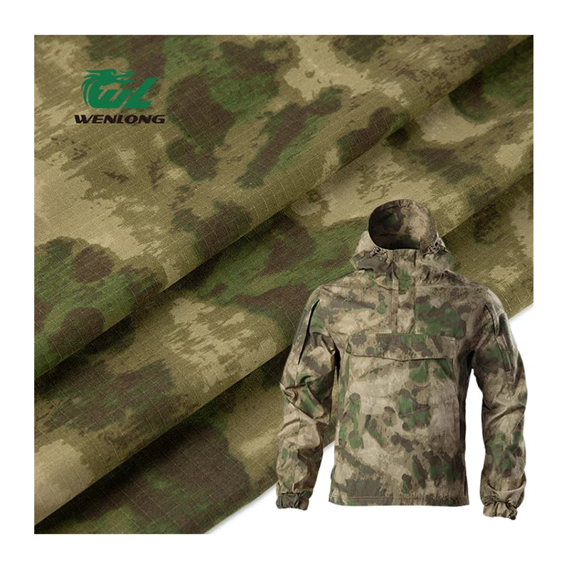 RTS T/C 8020 Polyester/Cotton Anti Tearing A-TACS FG Camouflage Ripstop Fabric for Tactical Gears