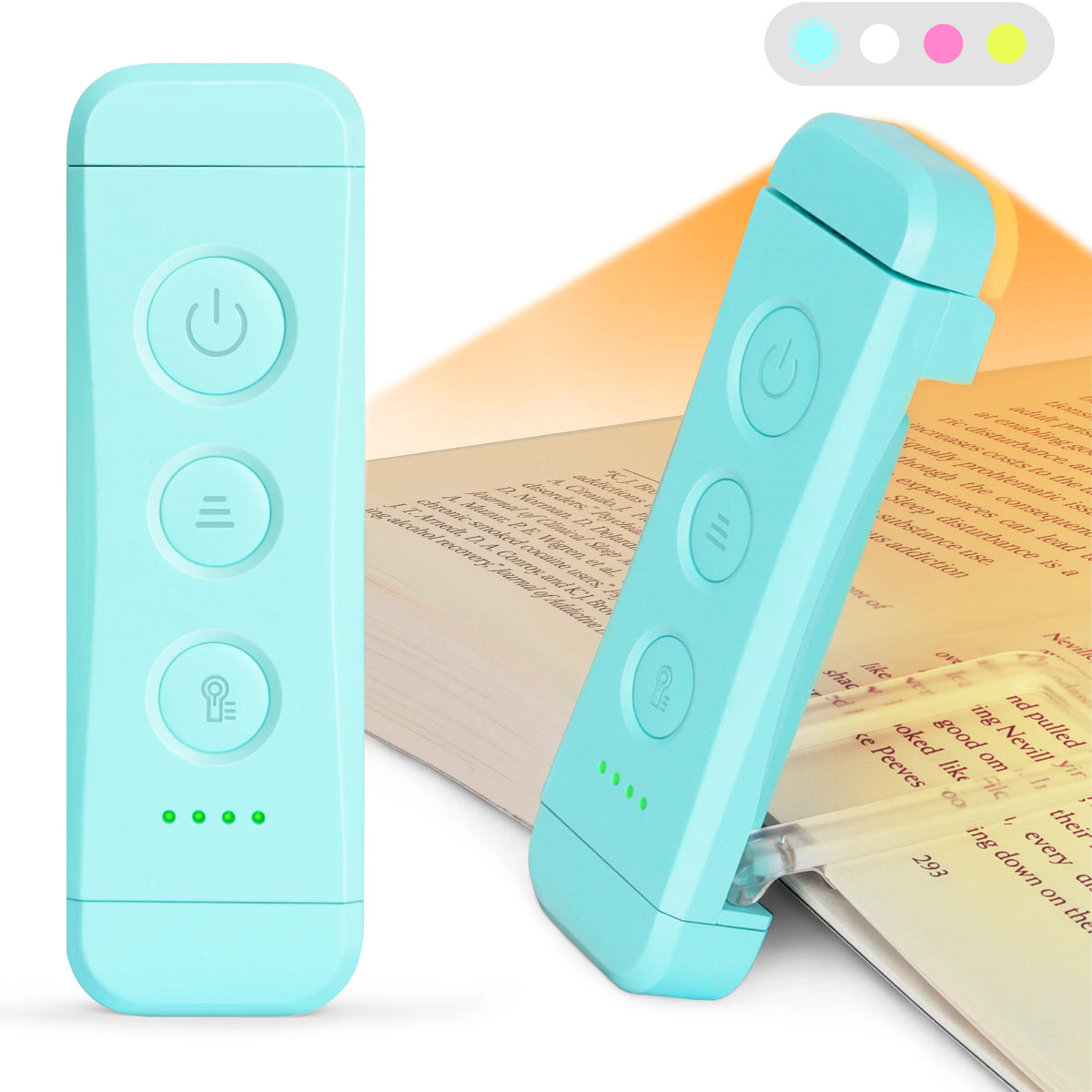 Glocusent Mini Led Reading Book Lights Adjustable Natural/warm/amber Usd Clip on Reading Bookmark Light
