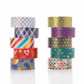 Hot Stamping and Paper Tape Set Creative Handmade Tent DIY Decorative Material Stickers 12 Rolls