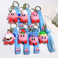 Hot Sale 3d Cartoon Anime Kawaii Kirby Super Star Key Chains Custom Metal Key Ring 3d Cute Doll Pvc Keychain