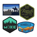 AWELLS Custom Woven Patches Outdoor Ranch Camping Themed Iron on Sew on Applique for Jackets & Bags