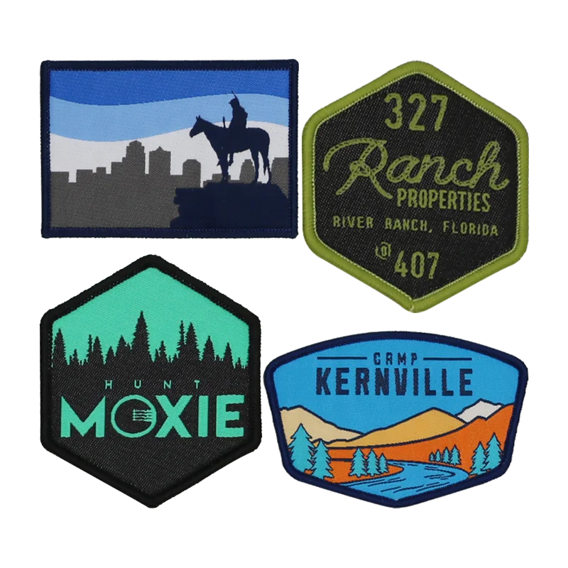 AWELLS Custom Woven Patches Outdoor Ranch Camping Themed Iron on Sew on Applique for Jackets & Bags
