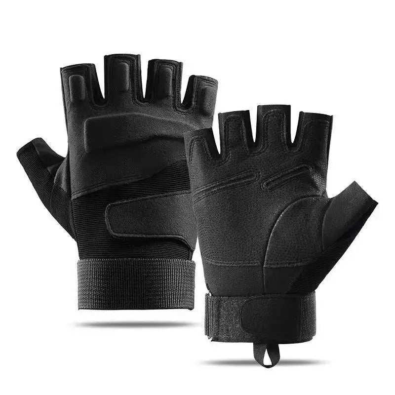 Factory Price Multi-functional Outdoor PU Leather Gloves Half-finger Gloves Hands Protective Gear Sports Training Gloves