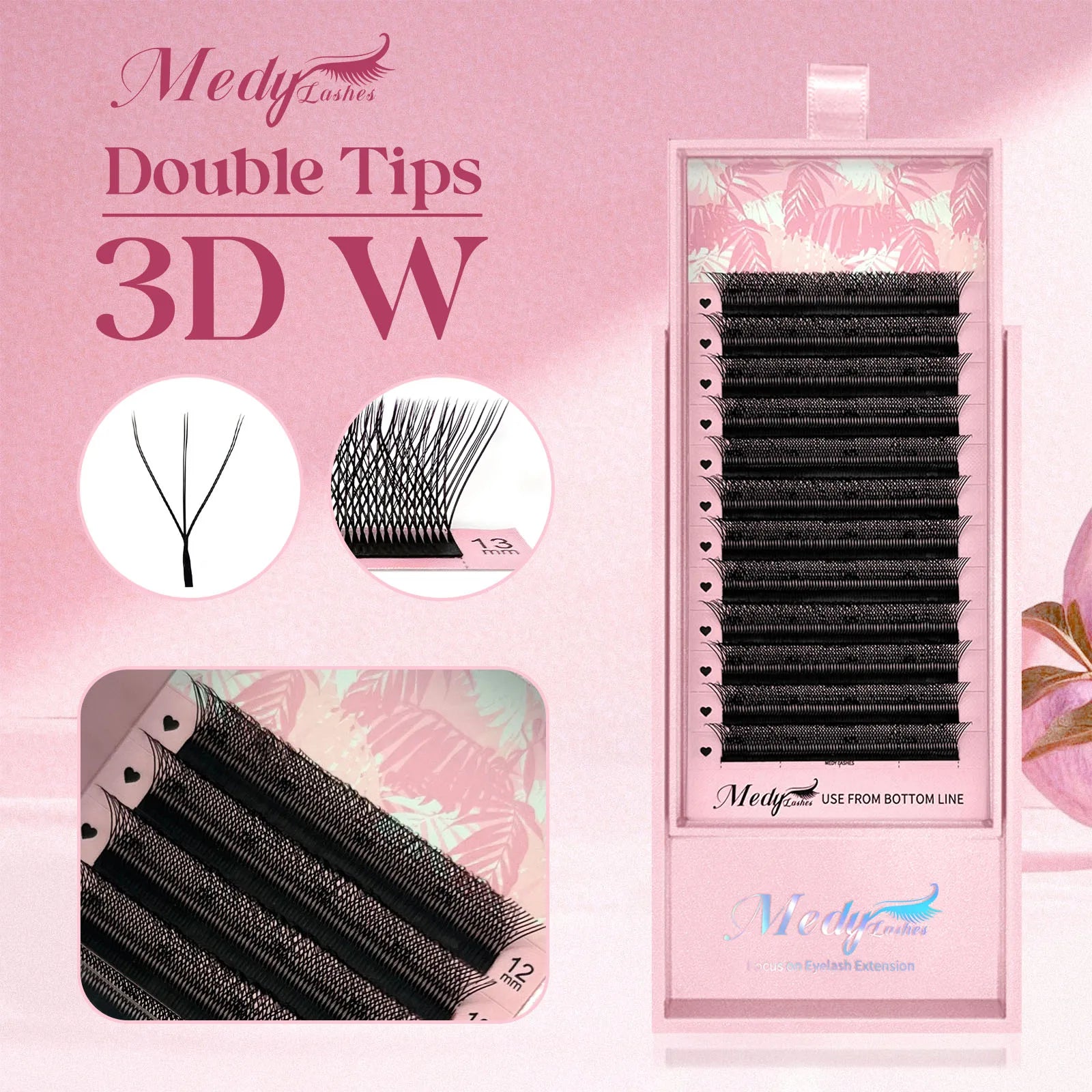 Wholesale YY W Lash Extension Tray Vendor Private Label Mesh Cilios Hand-woven Clover 3d 4d 5d 6d 0.07 Volume Cashmere Eyelash