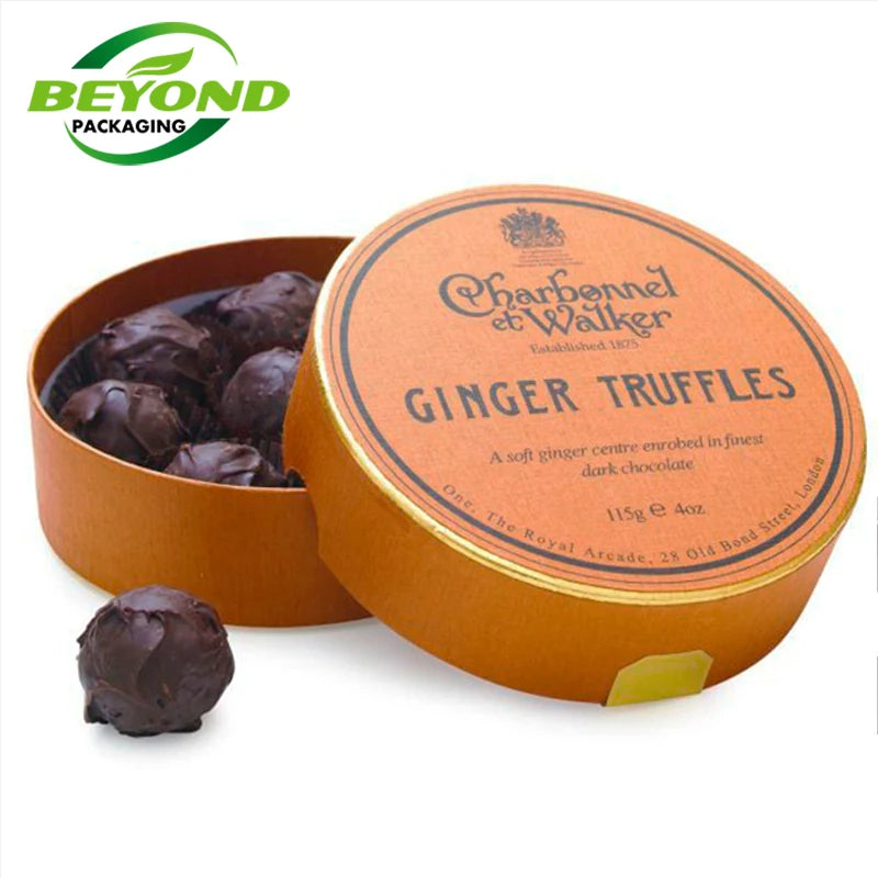 Custom Size Beautiful Luxury  Design Round Cylinder Christmas Gift Box Packaging Paper Cardboard Tube for Chocolate Box Package