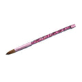 Kolinsky Sable Oval Hair Acrylic Nail Art Brush with Pink Liquid Glitter Handle 10\" Kolinsky Sable 10 Acrylic Nail Brush
