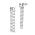 Wholesale Price Long Tassel Earring 925 Sterling Silver 18K Gold Plated Trendy Cz Cubic Zirconia Diamond Stud Earrings for Women