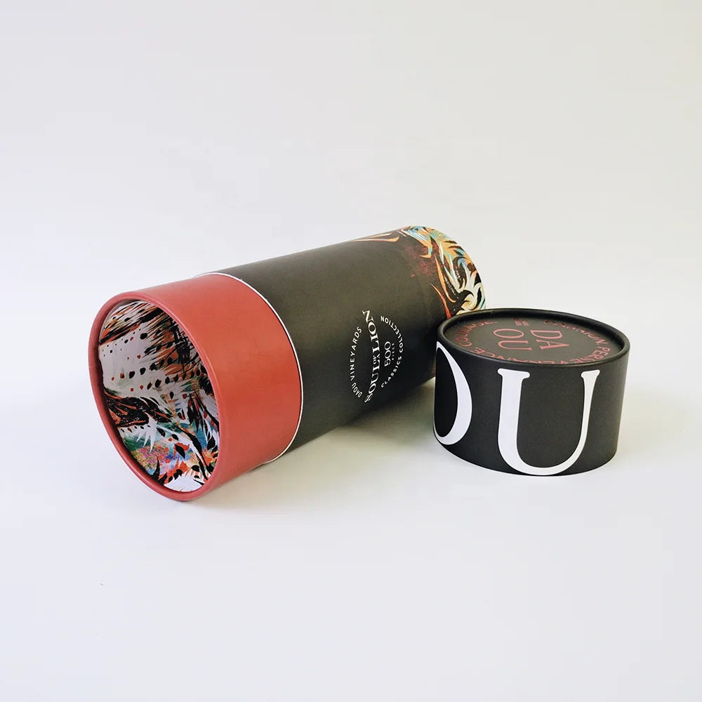 Factory Custom Logo Cylindrical Cardboard Gift Packing Box Printing