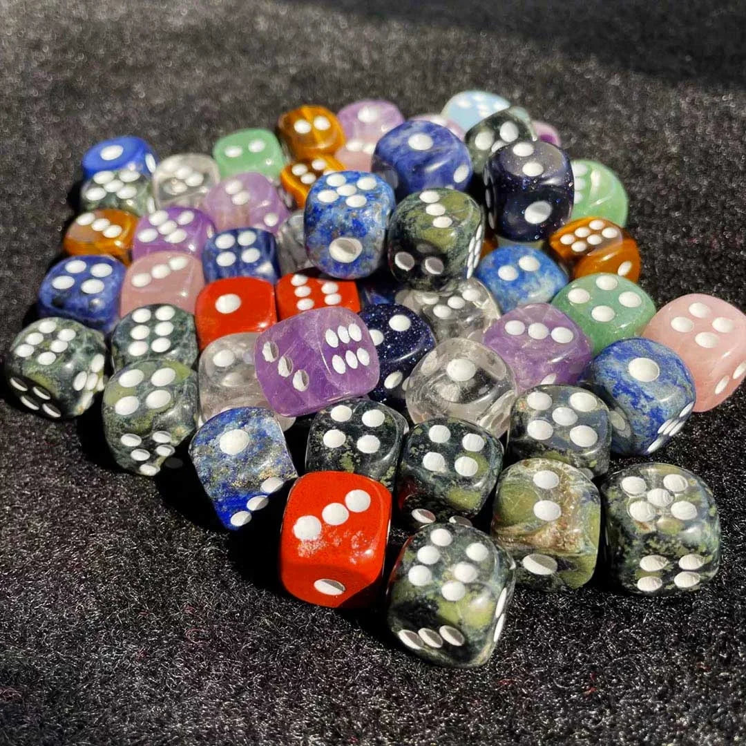 Natural Amethyst Rose Quartz Gemstone Dice Handcraft Crystal Dice