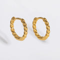 18k PVd  Dainty Thin Classic  Rope Chain Stainless Steel Hoop Earring Versatile Fashion Jewelry