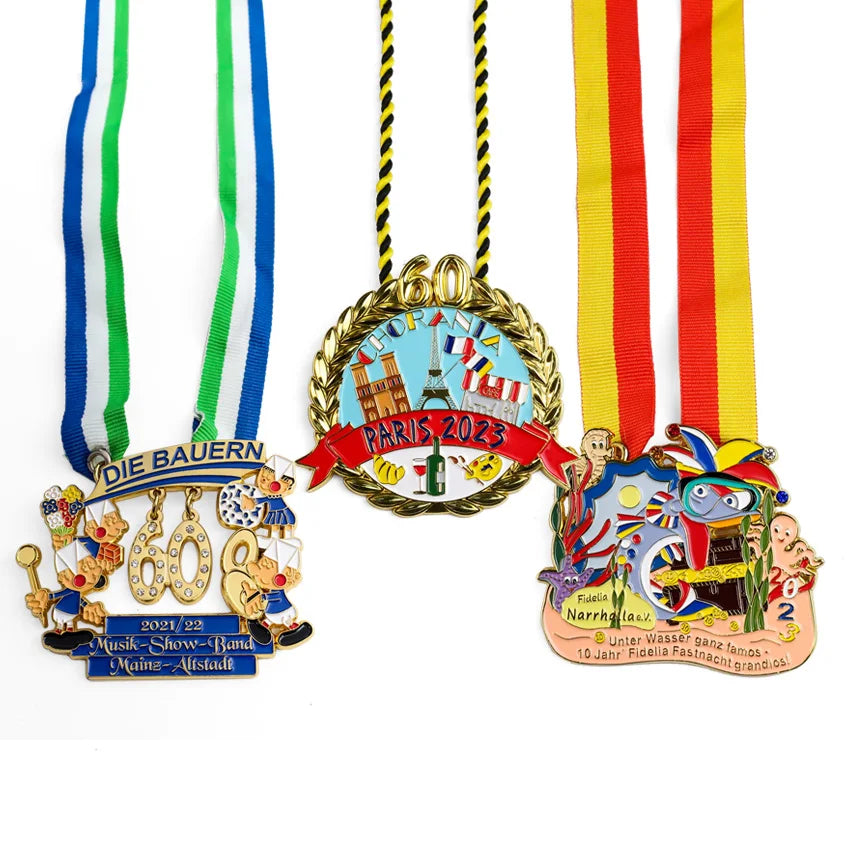 Wholesale Cheap Miraculous Fiesta Medals With Ribbon Soft Enamel Metal Custom Sport Souvenir Beijing Medal