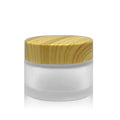 Wholesale Cream 15g-100g Empty Cosmetic Glass with Bamboo Screw Cap for Beauty Products