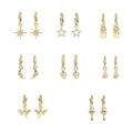Hot Sale 925 Sterling Silver 18K Gold Plated Fashion Jewelry Geometric Charms Zircon Drop Hoop Earrings