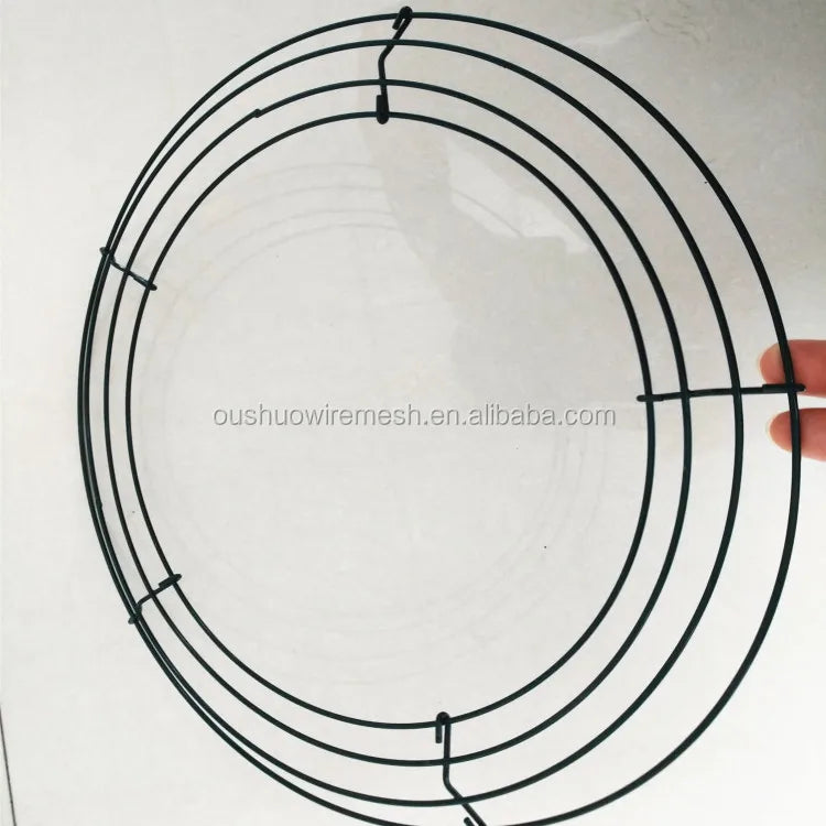 Wholesale 12inch Dark Green Iron Wire Wreath Frames (Round/Square/Heart Shape) for Christmas Wedding Valentine's Home Decoration
