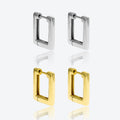 FUAMAY Aretes De Plata 925 Silver Simple 18K Gold Plated Earrings Square Hoop Earrings
