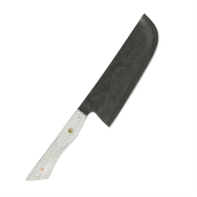 Yjamber Hot Selling 10CR15MOV 3 Layer Steel Nakiri Knife with Resin with Aluminum Mesh Handle