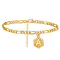 QiuHan Initial Letter Ankle Bracelet Alphabet Anklets for Women Foot Chain Beach Leg Bracelets