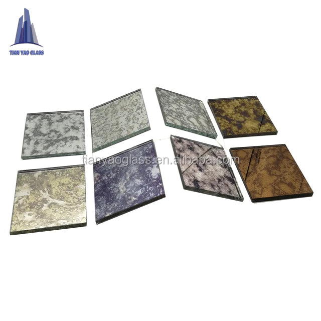 Antiqued Mirror Glass From China Factory Eco-friendly Customization Decorate Clear Blue Green Grey Pink Frameless Mirrors 99%
