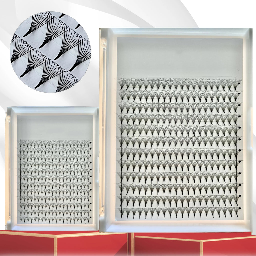 Pointy Base Super Narrow Premade Volume Fans Wholesale XXL Trays Pointy Stem 6D-16D Fans Lashes Eyelash Extensions