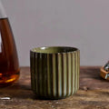 Creative retro Japanese ceramic teacup cup kiln clay stripe tea cup hotel water cup
