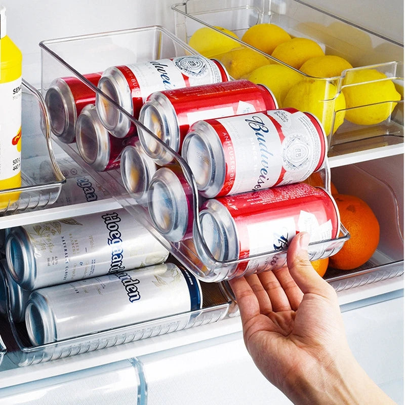 Refrigerator and Freezer Drink Holder Storage Can Drink Organizer for Fridge Drawer Pull Out
