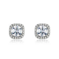 925 Sterling Silver VVS Moissanite Stud Earrings Square Shape Women S925 Jewelry