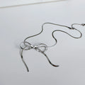 2024 New Trendy 2.5MM Flat Flash Snake Chain Necklace Women Simple Stainless Steel Blade Chain Silver Bow Choker Necklace