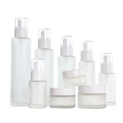 Frosted White Travel Cosmetics Packaging Bottles Good Price Hot Stamping Make-Up Water Glass Spray Bottle Lotion Pump Bottle