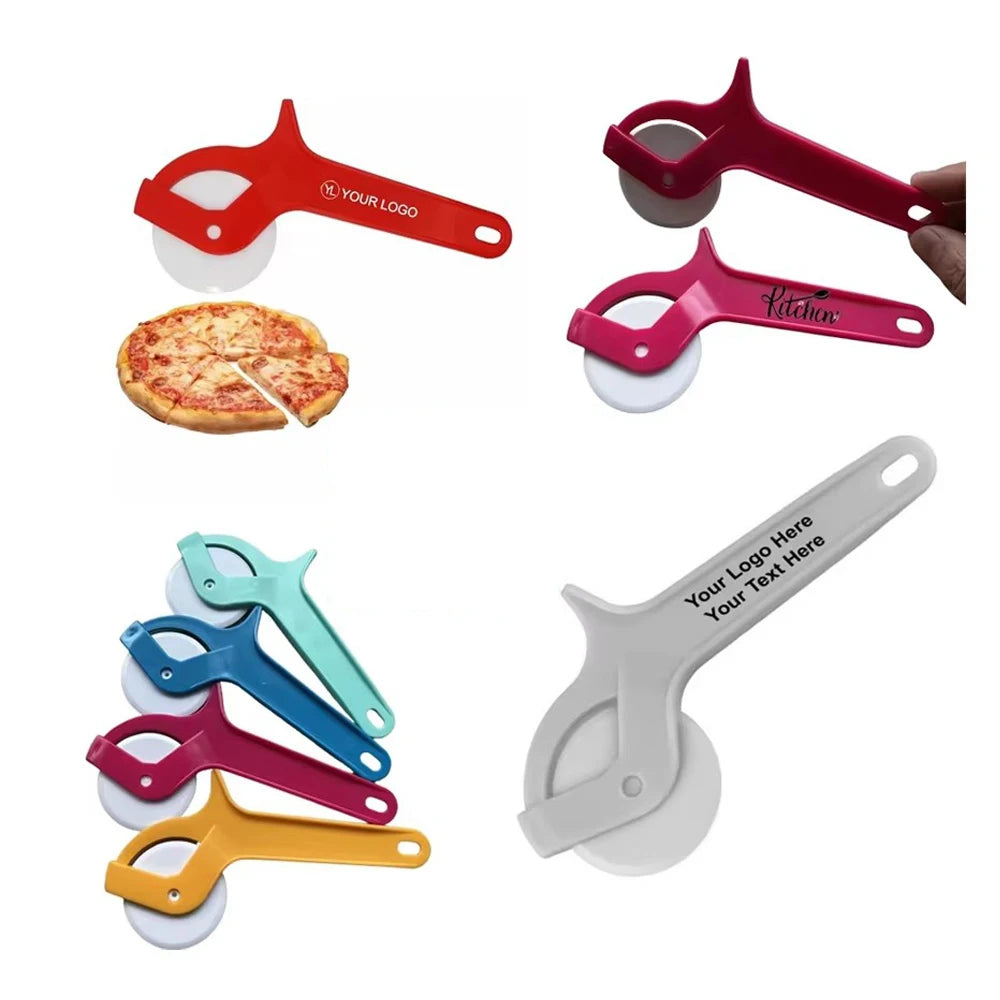 Custom Printed Thin Crust Pizza Cutters Dough Roller Baking Tool for Pizza Bread Pastry Multi-functional Cake Pizza Cutter