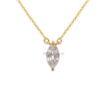 9K Solid Gold Trendy Engagement Wedding Party Charm Oval Shape Sparkle Pendant Necklace for Women