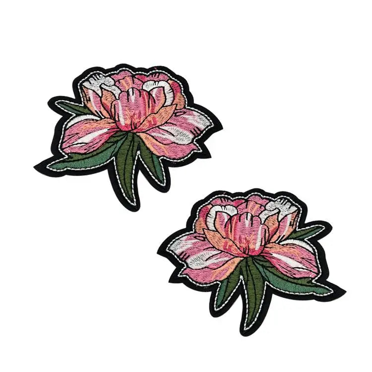 Flower Cloth Patch Peony Computerized Embroidery  Fashion Decorative Patch Dress Shoes Clothing Personality Decoration