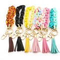 Wholesale Chunky Chain Link Wristlet Keychain Acrylic Bangle Key Ring Bracelet Key Chain Cute Boho Modern Car Keychain Holder