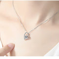 Fashion Classic 18k Gold Plated Stainless Steel Chain Crystal Heart Pendant Necklace for Women