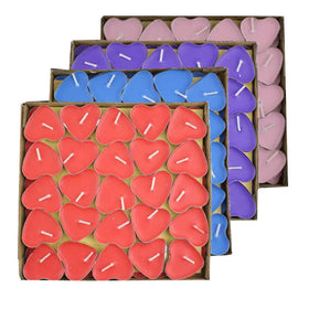 Valentine Wedding Tea Light Candles Wholesale Heart Shape Round Shape Colorful Tea Light Candles with Window Box Gift Show Box